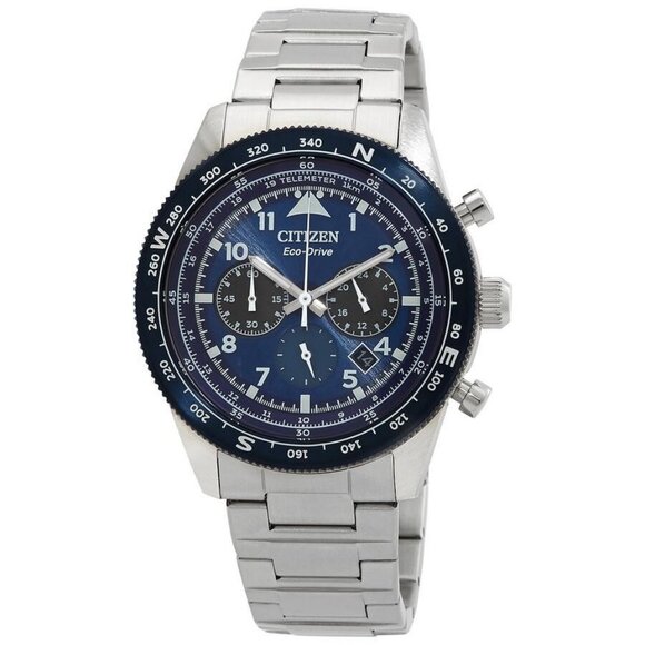 NWT Authentic Citizen Chronograph Eco-Drive Blue Dial Men's Watch - Picture 1 of 3